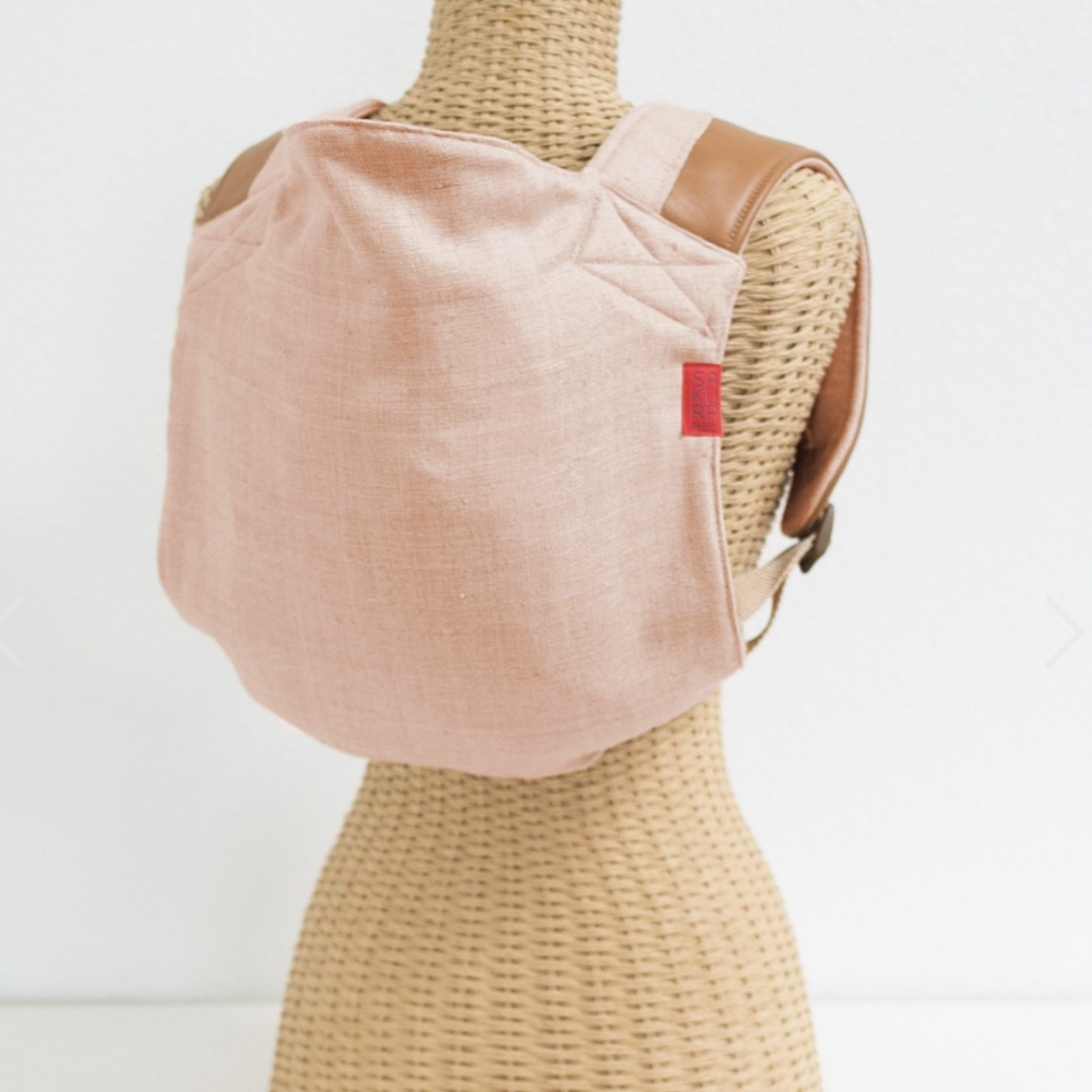 Sakura Bloom Onbuhimo in Bare Linen and Leather